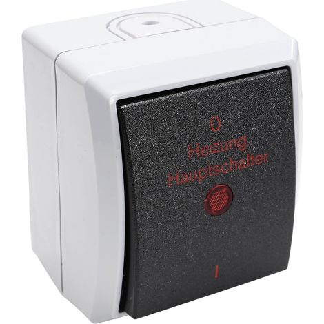 REV Aquaform Heizung Hauptschalter Feuchtraum IP44 Aufputz grau Notschalter (1/5)