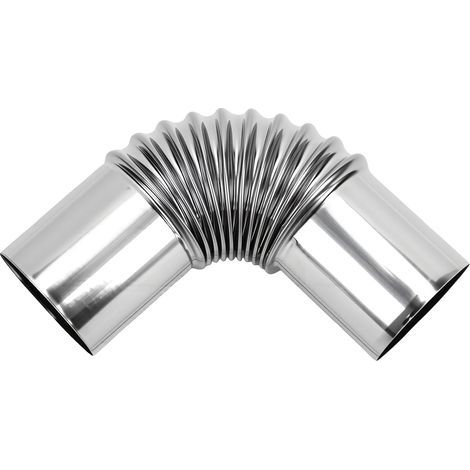 Coude de tuyau de poêle à granulés en acier inoxydable, 50mm, échappement de cheminée à 90 degrés pour Camping en plein air, Ventilation intérieure (1/5)