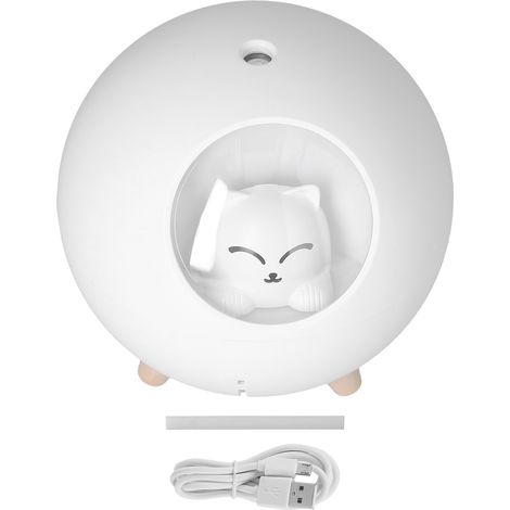 Mini Humidificateur USB 220ml pour Voiture - Brumisateur Frais Bureau Chambre Blanc Mignon (1/5)