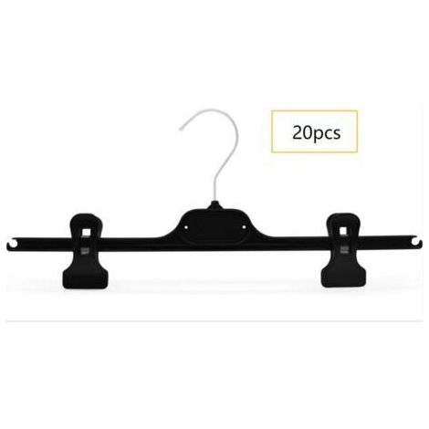 20pcs, Noir Cintres pour Pantalons Cintres avec Pinces Cintres Jupes 36cm Clip Cintres pour Jupes Pantalons (1/5)