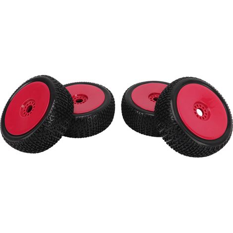 Lot de 4 pneus rouges en caoutchouc pour camion RC 1/8 HPI tout-terrain. (1/5)