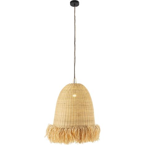 Suspension rotin sisal naturel style bohème lumière chaleureuse - naturel beige clair rotin sisal (1/3)