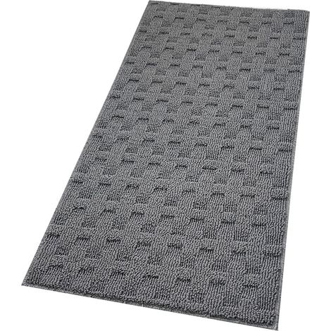 Tappeto Bagno Morbido Assorbente Antiscivolo 3D Intrecciato Scendiletto Lavabile 45x75 Cm - Grigio