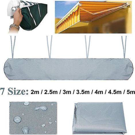 Auvent télescopique imperméable pour terrasse - Gris 2,5 m (1/4)