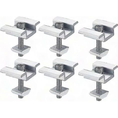 Brackets de fixation pour panneaux solaires 8 pièces - Supports finaux et centraux, pour modules photovoltaïques, 30m, kit de montage robuste pour installation durable. (1/5)