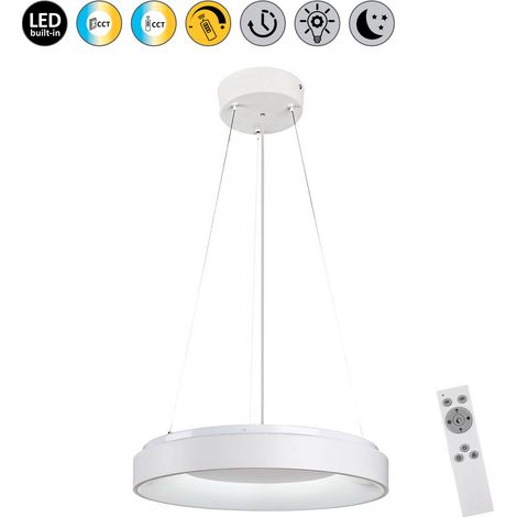 Lampadario LED 38W bianco dimmerabile telecomando Ceilo Rabalux (1/5)