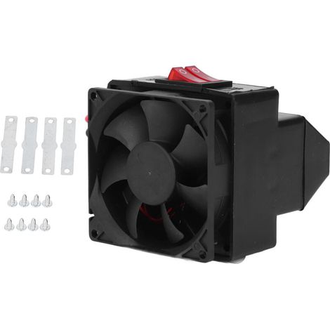 Calefactor eléctrico pequeño y silencioso de 300 W (24 V CC) con protección contra sobrecalentamiento para talleres y fábricas.