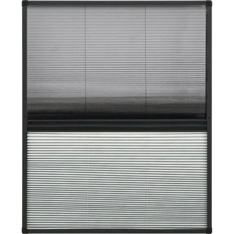 Moustiquaire plissée en alliage d'aluminium 60 x 80 cm avec auvent (1/5)