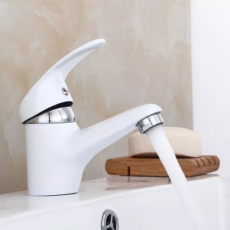 Weiß Waschtischarmatur Wasserhahn Bad Waschbecken Einhandmischer Mischbatterie (1/5)