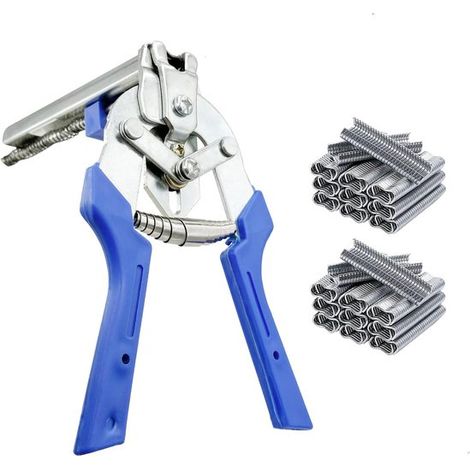 Pinces à clous et à anneaux de type M - pinces de cage multifonctionnelles - avec 1200 clips Kram de type M pour fixer les clôtures (1/5)