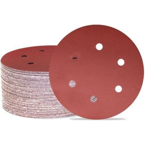 Lot de 50 disques de ponçage 150 mm 6 trous Grain 1000 Papier abrasif Orbital aléatoire pour travail du bois, automobile, métal