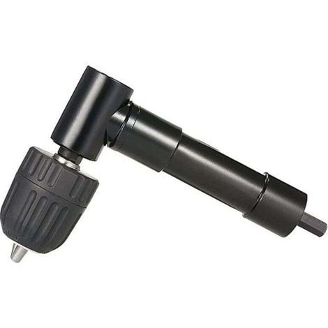 90° Right-Angle Self-Tightening Chuck, Quick-Release Drill Chuck Elbow Screwdriver Bit Angle Drive Chuck Drill Bit Adapter Right-Angle Drive for Drill (1/4)