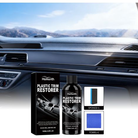Plastic trim care kit for waterproofing car plastic resurfacing and brightening - 100ml + 1 sponge + 1 towel -- BIEMMEDUE (1/5)