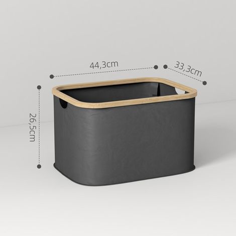 Panier à linge pliable 36 L corbeille linge sale avec poignées rainurées pour salle de bain chambre à coucher buanderie (1/5)