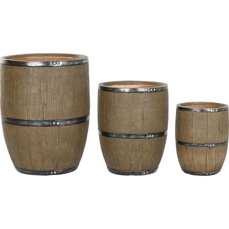 Macetero Set 3 Magnesia 47X47X61 Marron (1/4)
