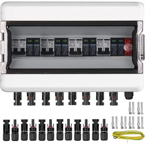 Protection contre les surtensions PV - 4 chaînes Boîte Photovoltaïque avec sectionneur 40A/500V DC, système d’extinction automatique, disjoncteur parafoudre - Boîtier de Raccordement PV IP65 (1/5)