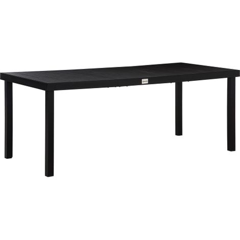 Outsunny Gartentisch für 8 Personen großer Esstisch aus pflegeleichtem Aluminium Kunststoff schwarz 190 x 90 x 74 cm für Garten & Terrasse