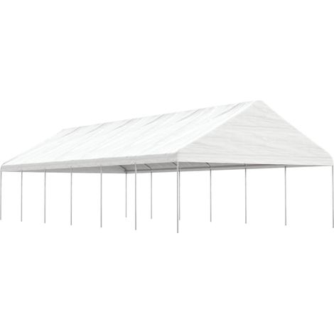 Pavillon mit Dach Weiß 13,38x5,88x3,75 m Polyethylen