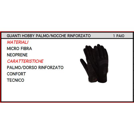 ORECA - GUANTI HOBBY PALMO/NOCCHE RINFORZATO TAGLIA 10
