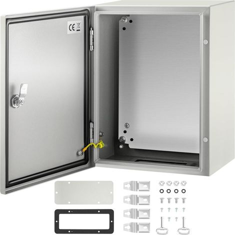Boîtier Électrique Mural 40x30x20 cm en Acier au Carbone Coffret Étanche IP66 Verrouillable Gris RAL7035 (1/5)