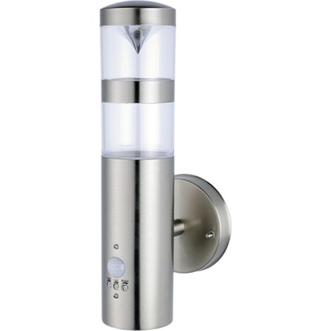 Außenleuchte Wand Edelstahl Bewegungssensor GU10 IP44 warmweißes Licht 3000 K 350 lm 33 cm hoch