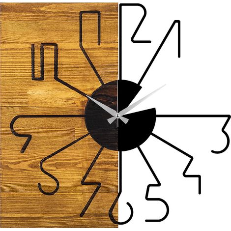 Orologio da parete in legno, decorazione naturale Clock Noce Nero (1/5)