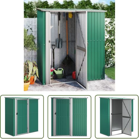The Living Store Abri de jardin Vert 180,5x97x209,5 cm Acier galvanisé - Abri De Jardin - Abri De Rangement - Abri Extérieur - Outillage - Stockage Extérieur (1/5)