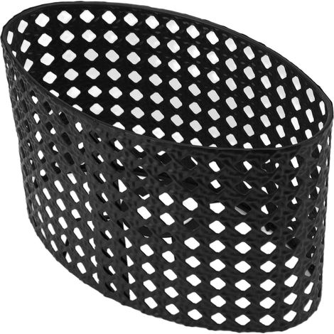 Abat-jour ovale creux en fer, abat-jour creux en métal gravé, compatible avec les douilles E27 et E14, noir (1/5)