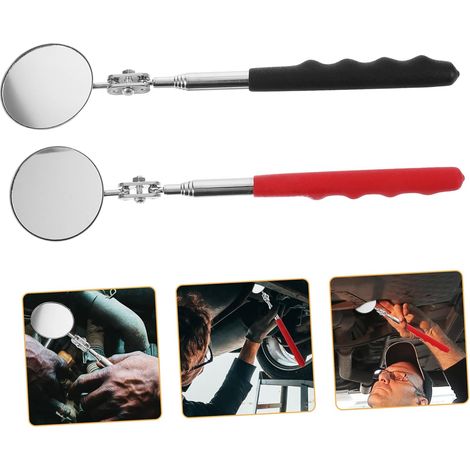 Espejo plegable de 2 piezas para inspección de chasis de soldadura automotriz, juego de espejos de inspección reflectores (1/5)