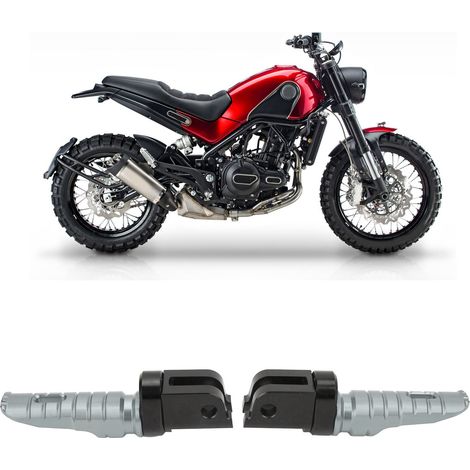 Kurze vordere Motorradfußrasten, ein Paar, für Benelli Leoncino 500 2018-2022 (Teilenummer: BL480-QJT), grau. (1/5)