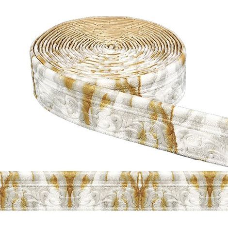 3D-Selbstklebebordüre für Wände und Decken, selbstklebende und wasserfeste Zierleisten, 10 m x 8 cm x 5 mm, XPE-Schaumputzleisten, Kantenschutzrolle für Ecken und Linien (1/5)