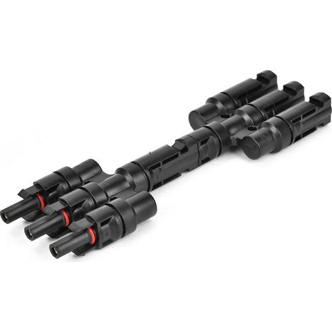 2 Stück 4-Wege-Solarkabeladapter 1 auf 3 T-Typ Solarpanel-Kabelanpassungsstecker (1/5)