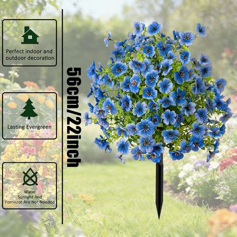 Plantes en pot avec piquets de sol, fausses feuilles d'eucalyptus violettes, arbustes artificiels, arbres à feuilles persistantes, 2 pièces (1/5)