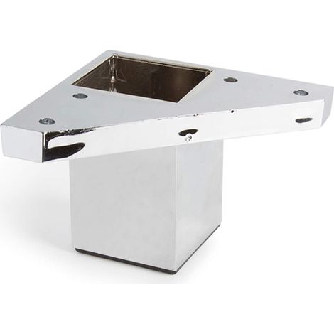 Pied d'angle carré en ABS finition chrome brillant mod.972. 4,2x4,2x6cm REI