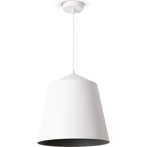 Paco Home Sospensione Soggiorno Tavolo Da Pranzo Cucina Paralume Industriale  Luce a sospensione - Bianca, Grigio (Ø32.5 cm)
