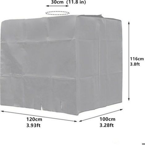 Bâche de protection pour réservoir IBC 1000L - - Capacité 1000L - Dimensions 116x100x120 cm - Polyester 420D (1/5)