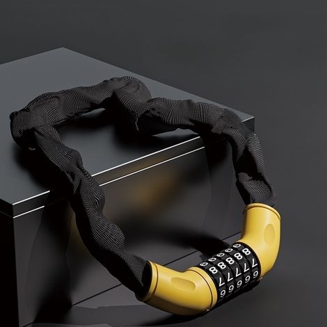 Cadenas de vélo 50 cm, antivol de vélo à combinaison, chaîne anti-cisaillement pour porte vitrée, combinaison à 5 chiffres (1/5)