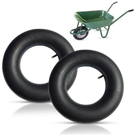 Wheelbarrow Inner Tube, 2 Pieces Wheelbarrow Inner Tubes 4.80/4.00-8, for Hand Cart, Transport Cart, Garden Cart, Lawn Mower (Black) (1/4)