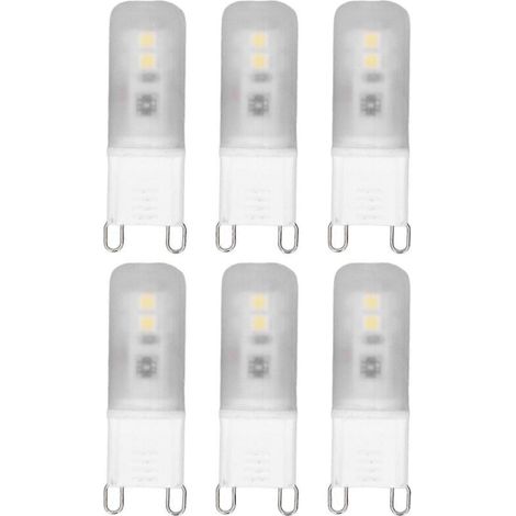 Lot de 6 ampoules LED G9 en céramique, 200 lm, culot G9, pour appliques murales et lustres, équivalent halogène 2W/20W, 220V, lumière blanche-AquaForge (1/2)
