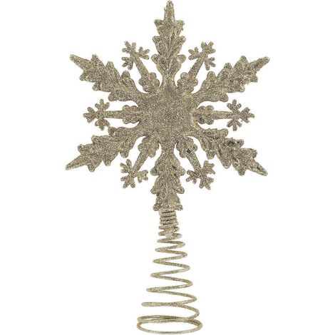 Décoration de sapin de Noël en forme d'étoile, style vintage, pour la maison ou les fêtes.-21.5x13cm-Golden (1/2)