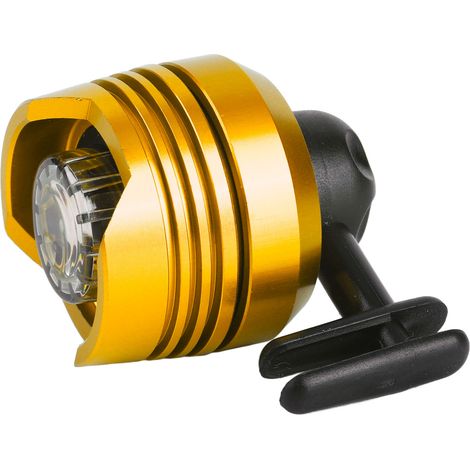 Zwei Stirnlampen für Schuhe, aus Aluminiumlegierung, batteriebetrieben, multifunktionale Lochlampen, geeignet zum Radfahren, Campen, Wandern, goldfarben. (1/4)