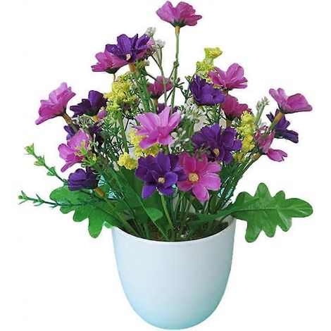 Décoration artisanale pour jardin, fête, maison, Noël ou autres occasions spéciales, idéale pour les soins du corps et le bricolage. Fleur artificielle en pot (1 pièce)violet (1/5)