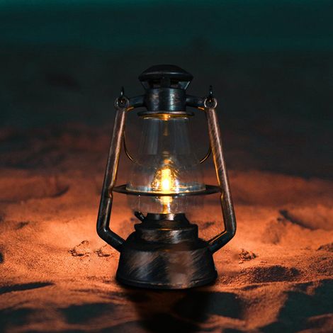 Lampe tempête portable rétro pour le camping, lampe d'ambiance, lanterne à pétrole pour chevaux - 25 cm (1/3)