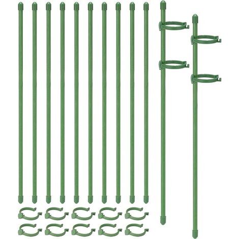 Lot de 20 Piquets de Soutien pour Plantes de Jardin RéGlables à Tige Unique pour Fleurs Florales, Anneaux de Soutien pour Cage de Plantes (1/4)
