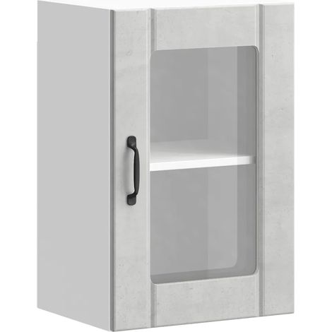 Armario de cocina mural de diseño práctico con espacio de almacenamiento 40 x 31 x 60 cm en madera gris hormigón 020050126 (1/5)