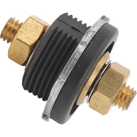 3/8 Inch Through-Panel Battery Terminal Connector, 250A Brass Stud for Car, RV, Boat - Heavy Duty Red Zinc Alloy Positive Post, Connection (1/5)