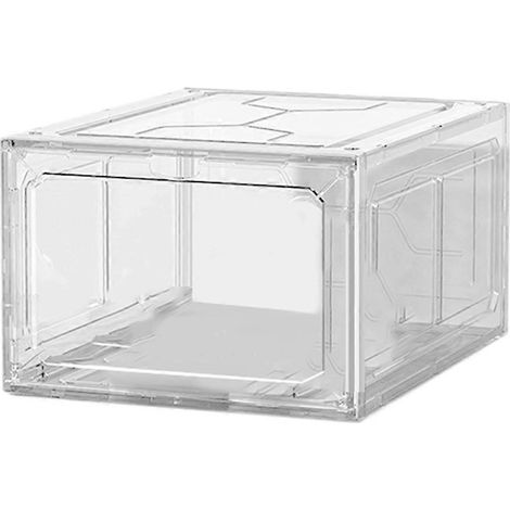 Boîte à chaussures de sport en plastique, boîte de rangement anti-poussière blanche (1/5)