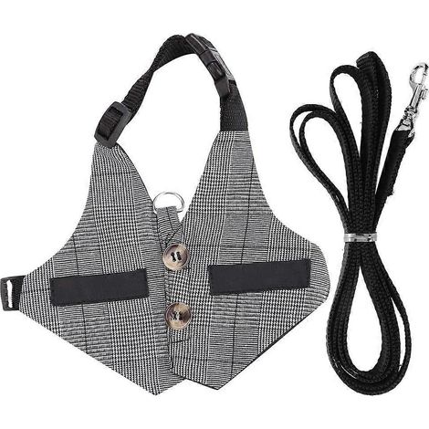 Harnais souple respirant pour lapin avec laisse, style gentleman (L) (1/4)