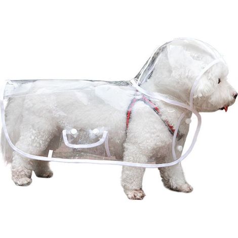 1-teiliger Hunde-Regenmantel, Hunde-Regenjacke mit Kapuze, wasser- und winddichter Hunde-Regenmantel mit Reflektorstreifen, Öffnung für Geschirr, maschinenwaschbar, Größe XL (1/5)