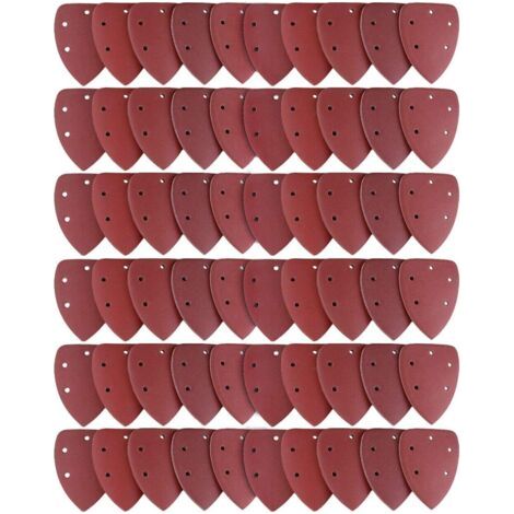 Lot de 60 Feuilles Abrasives,Papier de Ponçage 40/60/80/100/120/180/240/320/400/800 Idéal pour Ponceuse Multifonction
